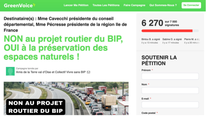 Pétition - GreenVoice BIP