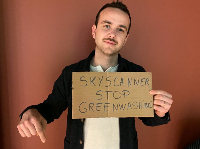 GreenVoice - Guillaume Stop greenwashing skyscanner