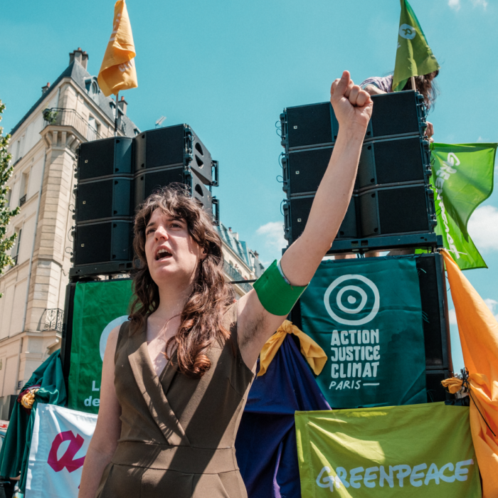 GreenVoice militante manifestation